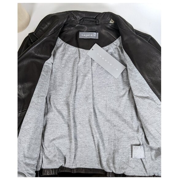 Bagatelle Women's Black Genuine Leather Biker Moto Jacket Sz XS NWT - Picture 7 of 9